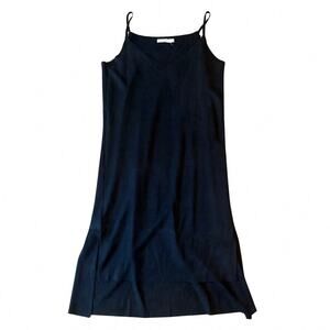 Mod Ref Faux Suede Black Slip Dress – Medium 770S
